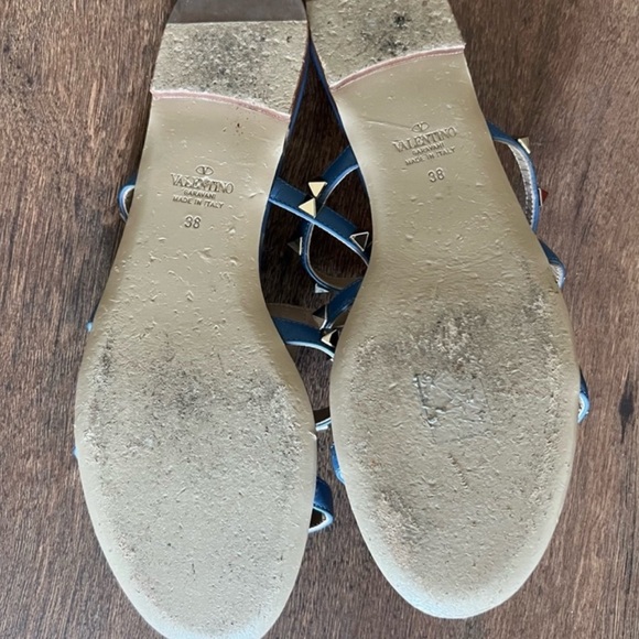 Valentino Garavani Blue Studded Sandals size 38 - Picture 2 of 2
